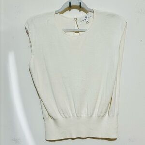 Ivory Sleeveless Knit Top